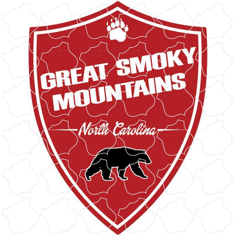 Great Smoky Mountains North Carolina Great Smoky Mountains Red Vertical Shield