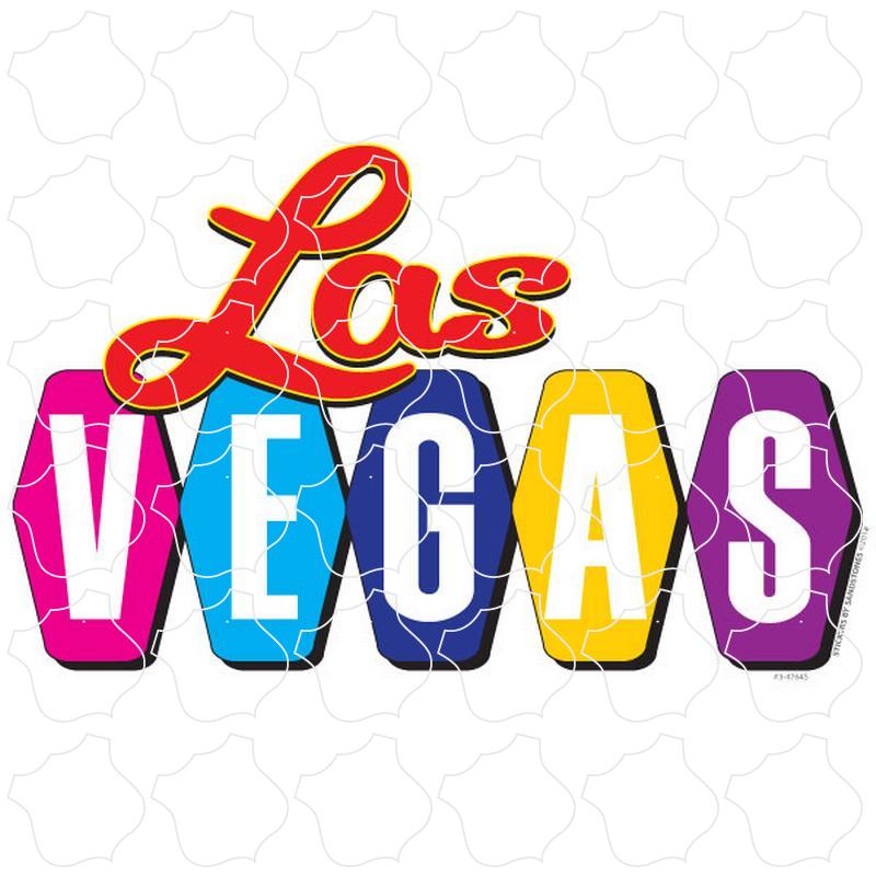 Las Vegas Multi Color Retro Sign