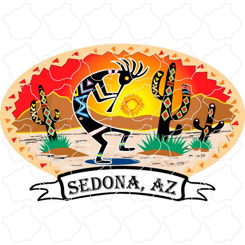Sedona, AZ Kokopelli Desert Scene