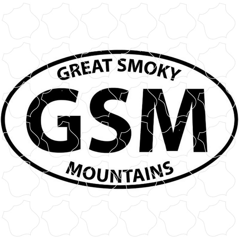 Great Smoky Mountains Black and White Euro Oval