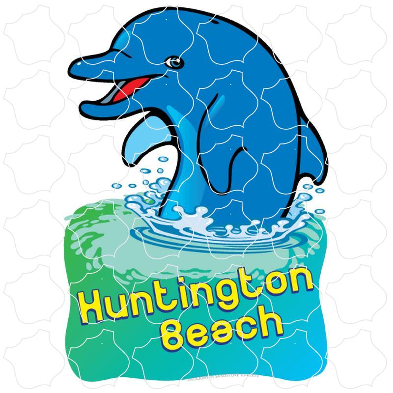 Huntington Beach Dolphin Splash Vertical
