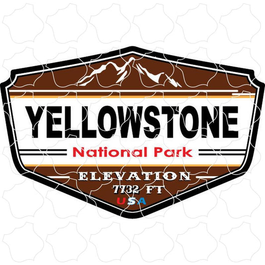 Brown Elevation Shield Yellowstone National Park Brown Elevation Shield