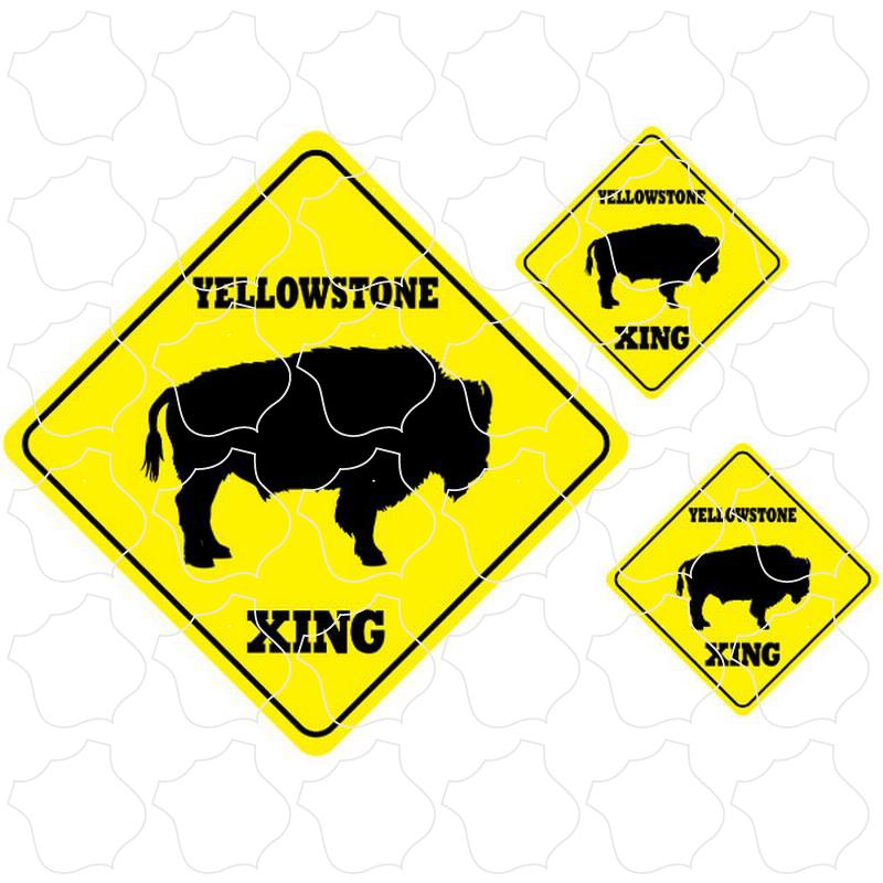 Bison Crossing Signs Yellowstone National Park Bison Crossing Signs