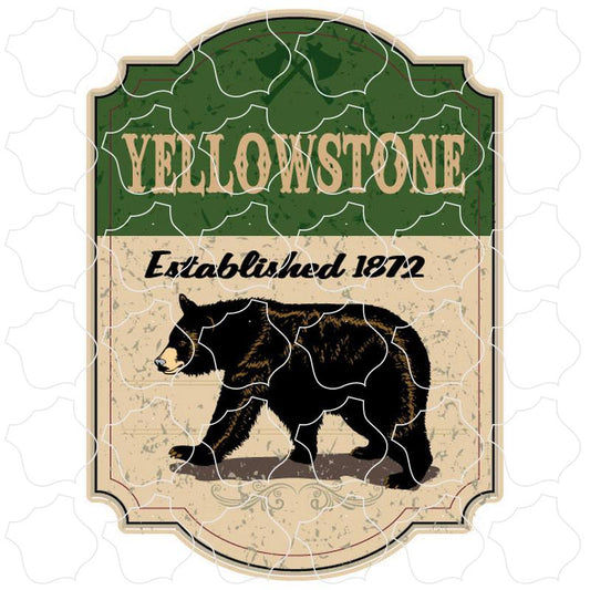 Green Bear Sign Yellowstone National Park Green Bear Sign