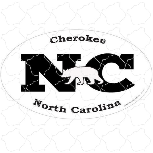 Black & White Bear Euro Oval Cherokee, NC Black & White Bear Euro Oval