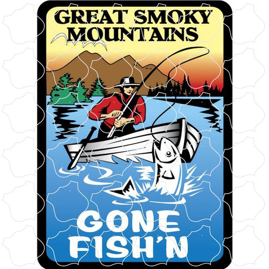 Great Smoky Mountains Gone Fishin Rectangle C Great Smoky Mountains - Goin Fishin