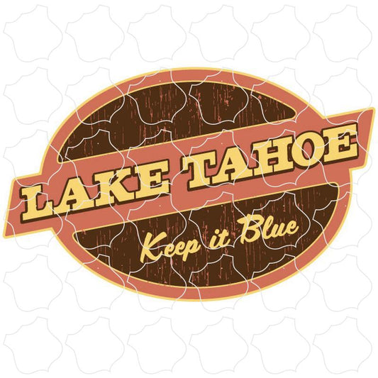 Lake Tahoe Orange Brown Diagonal Banner