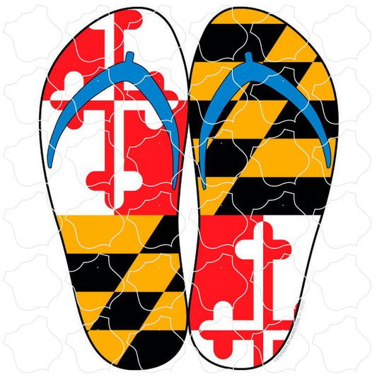 Maryland Flag in Flip Flops Shape