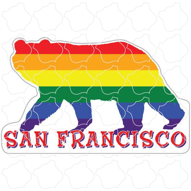 San Francisco, CA Walking Rainbow Bear