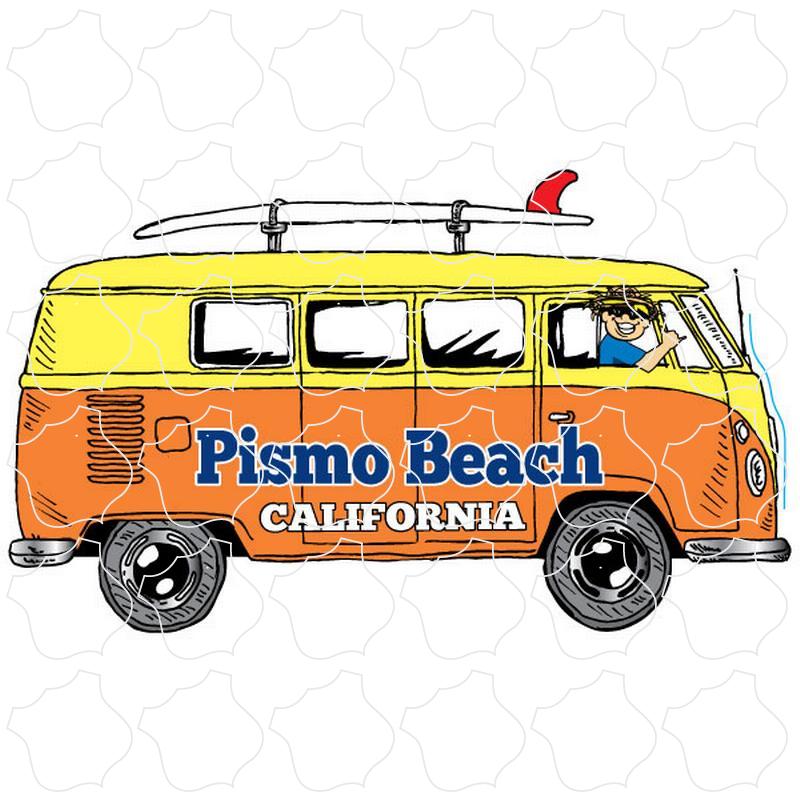 Pismo Beach, CA Bus Side View Surfboard