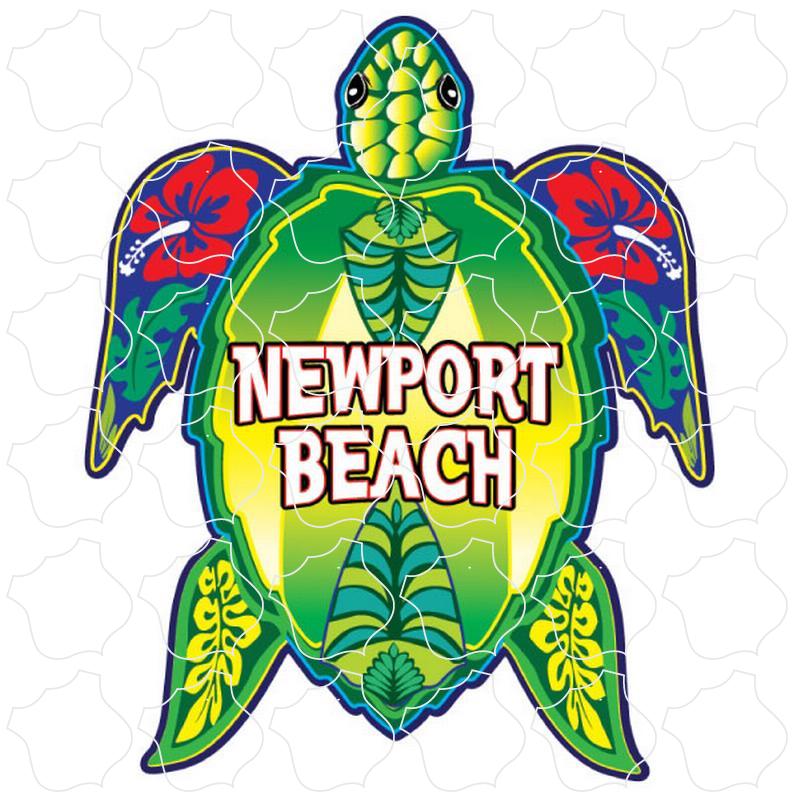 Newport Beach, CA Green Floral Turtle