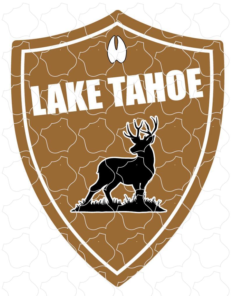 Lake Tahoe Deer shield Lake Tahoe Brown Vert Shield with Deer