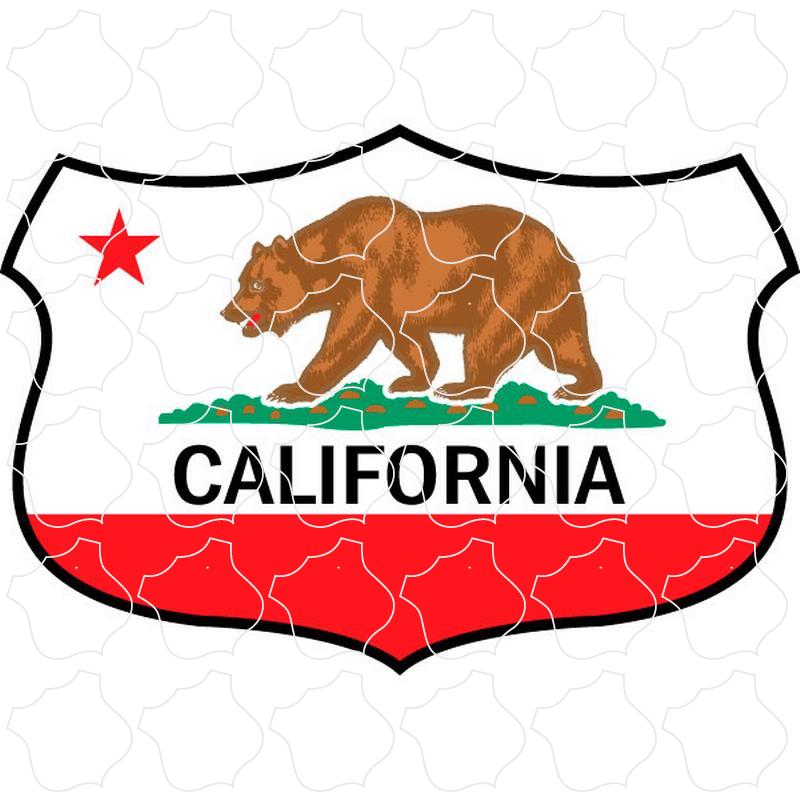 California Wide California Flag Shield