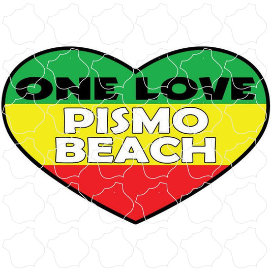 Pismo Beach, CA One Love Rasta Heart