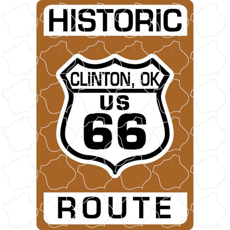 Clinton, OK Route 66 Historic Brown Sign