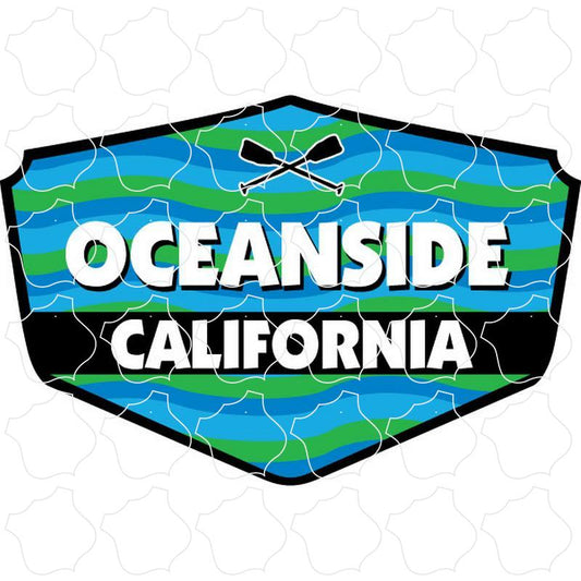 Oceanside, CA Blue & Green Wavy Shield