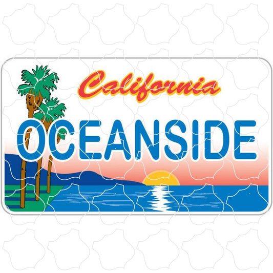 Oceanside, CA Palms Sunset License Plate