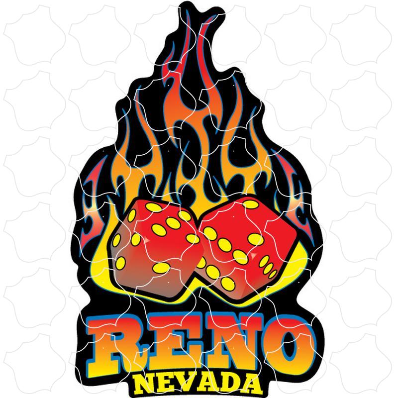 Reno Nevada Flaming Dice