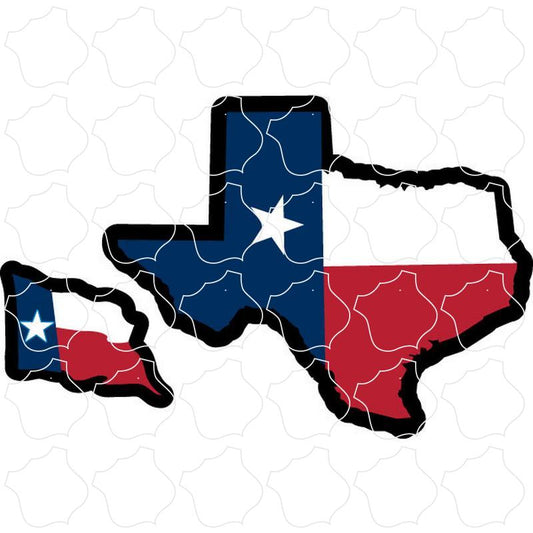 Texas Texas State Flag Map