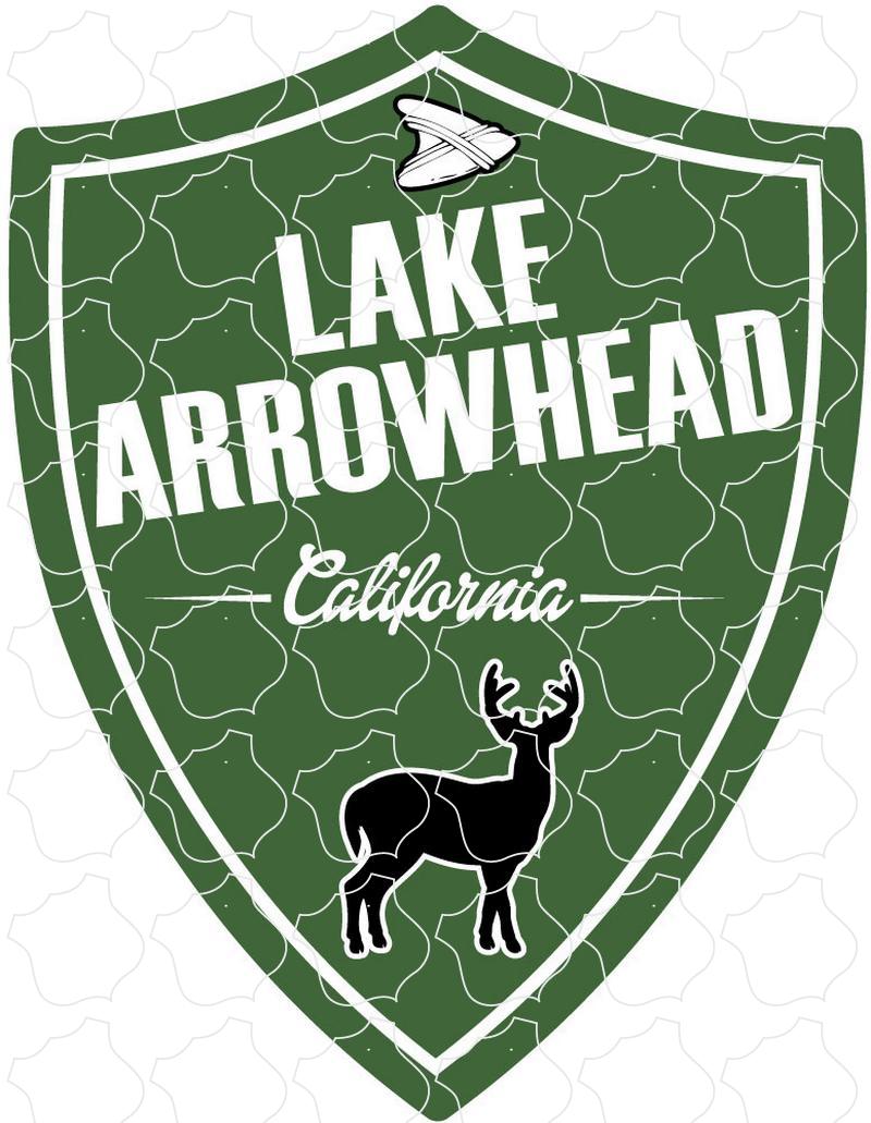 Lake Arrowhead Green Vertical Shield Lake Arrowhead Green Vertical Shield with Deer