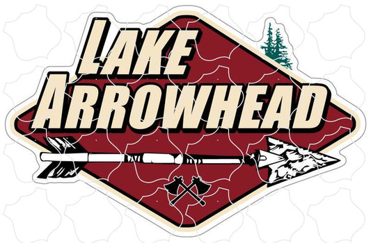 LAKE ARROWHEAD Diamond Burgundy Tan with Arro Lake Arrowhead Burgundy Diamond with Arrow