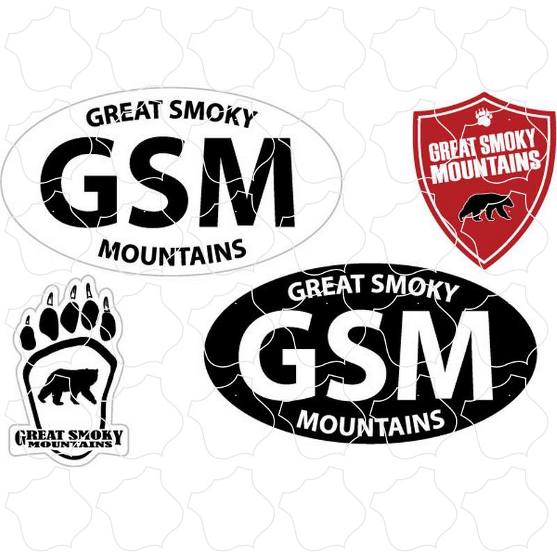 Great Smoky Mountains 4 UP Ovals & Shields