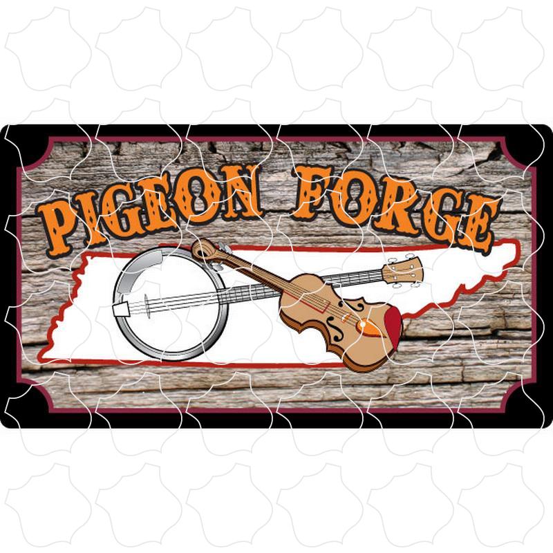 Pigeon Forge Banjo & Fiddle On Tennessee State outline
