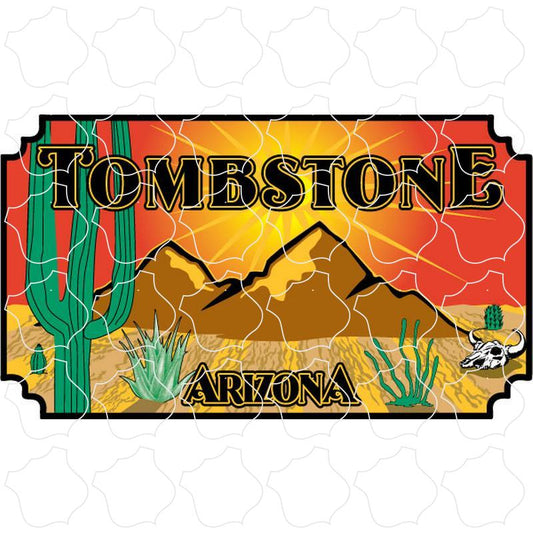 Tombstone Arizona Mountain Cactus Scene