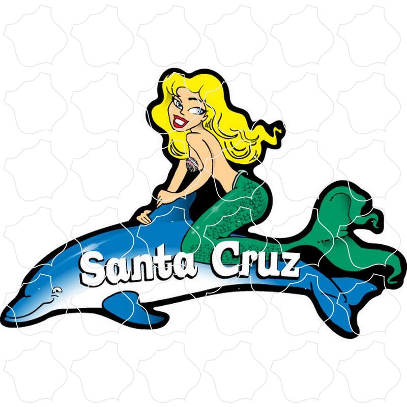 Santa Cruz, CA Mermaid On Dolphin