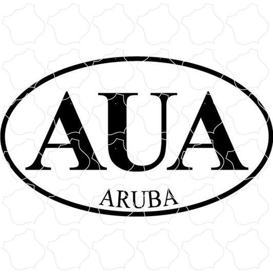 Aruba Black & White Euro Oval