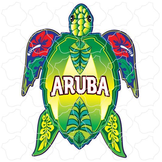 Aruba Green Floral Turtle