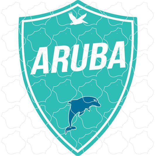 Aruba Teal Dolphin Shield