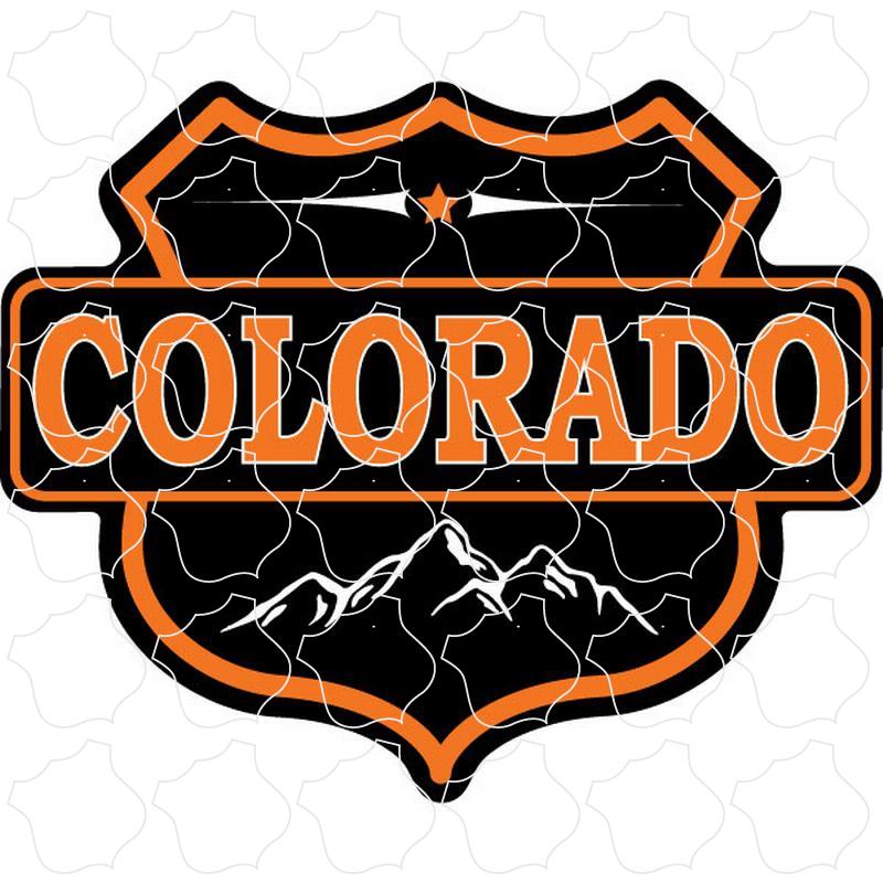 BO Mountain Shield Colorado Black & Orange Mountain Shield