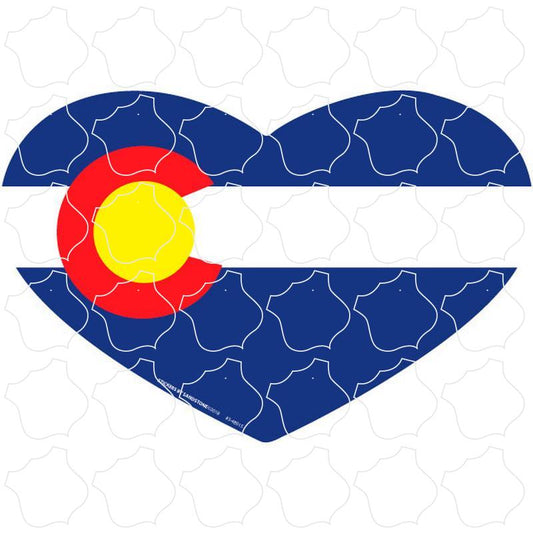 CO Flag Heart Shape Colorado Flag Heart Shape