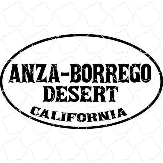 Anza-Borrego Desert California Southwest Lettering Euro Oval