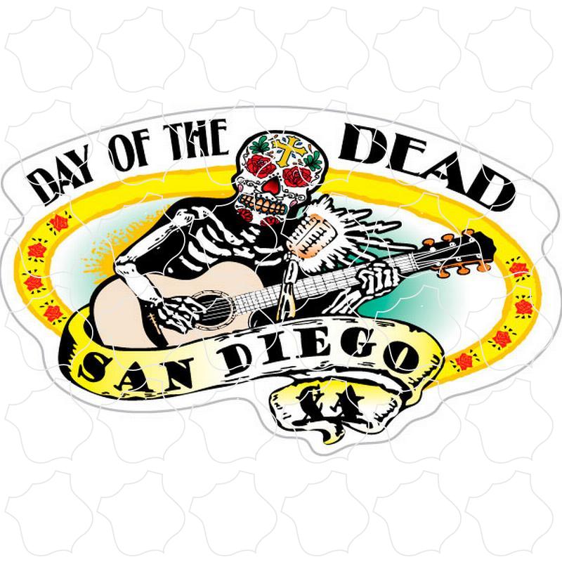 San Diego Skeleton Playing Guitar