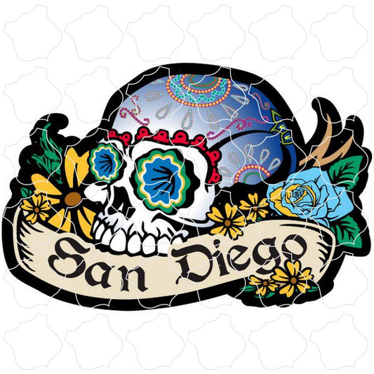 San Diego Blue No Jaw Skull