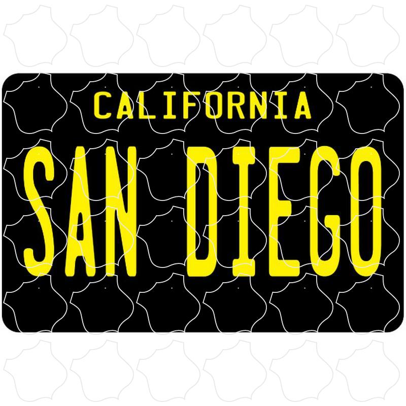 San Diego Black License Plate