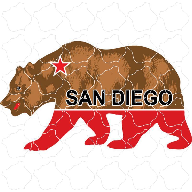 San Diego California Flag Bear