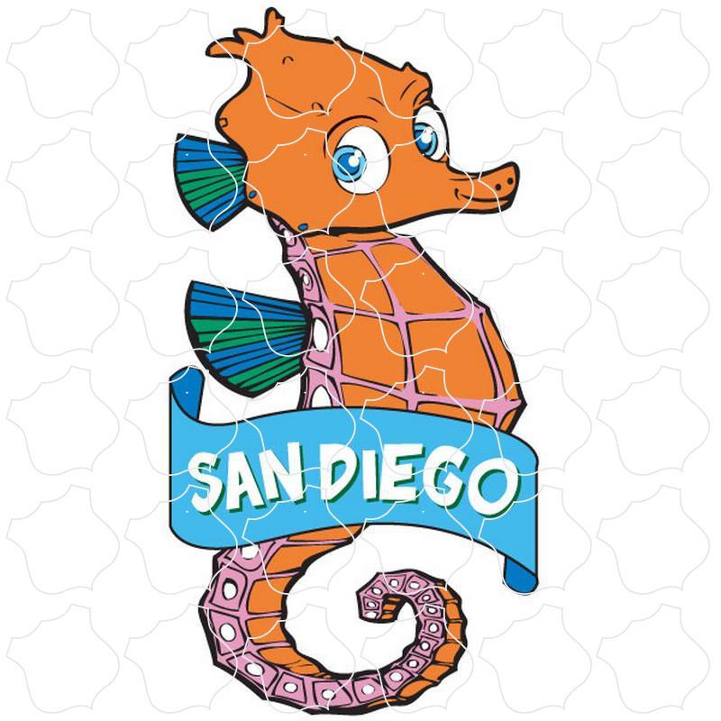 San Diego, CA Seahorse with Banner