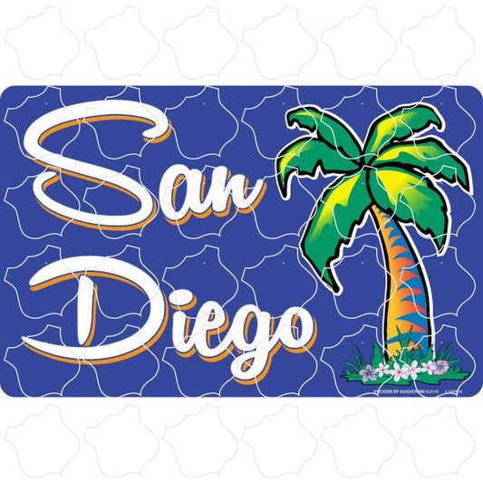 San Diego Palm Tree Purple Background