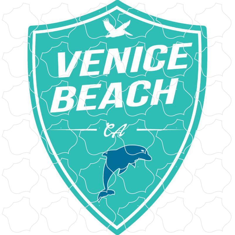 Venice Beach, CA Teal Dolphin Shield