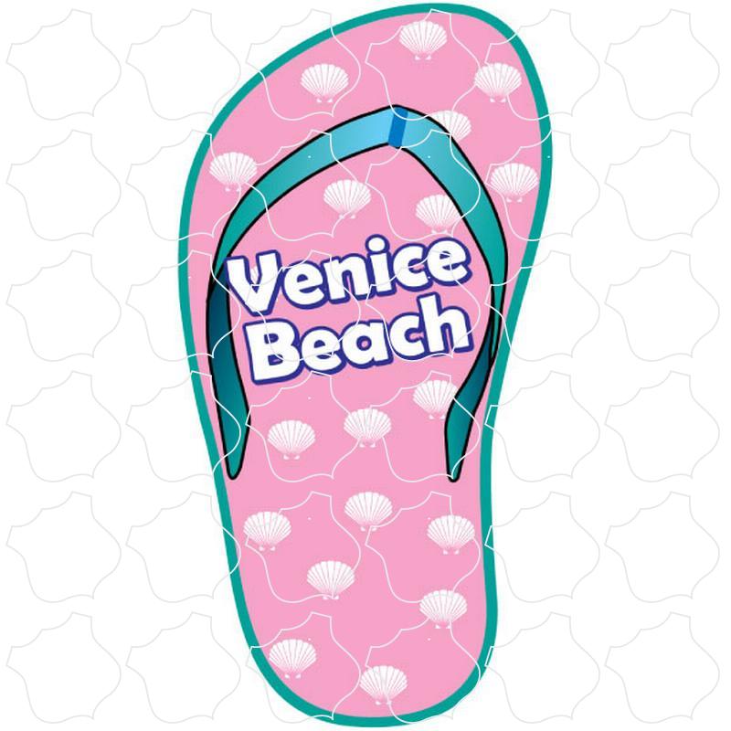 Pink Shell Print Flip Flop Venice Beach, CA Pink Shell Print Flip Flop