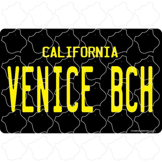 Venice Beach, CA Black License Plate