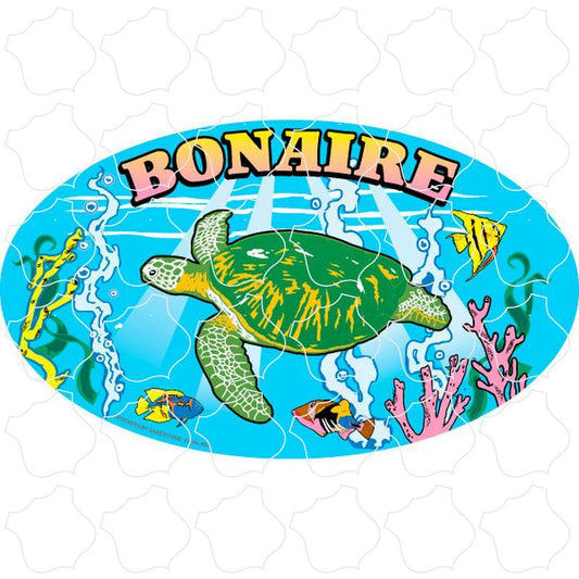 Bonaire Turtle in the Sea Oval