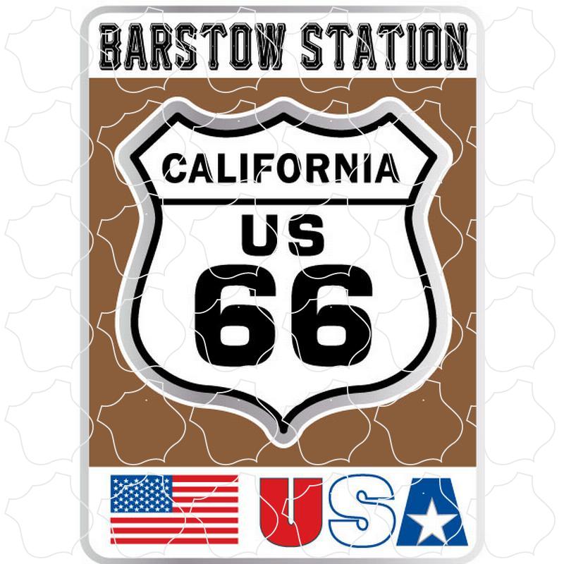 Route 66 Brown USA Sign .