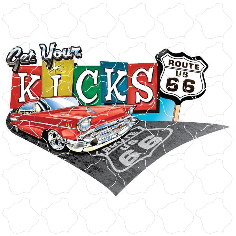 Route 66 Red Chevy Get Your Kicks