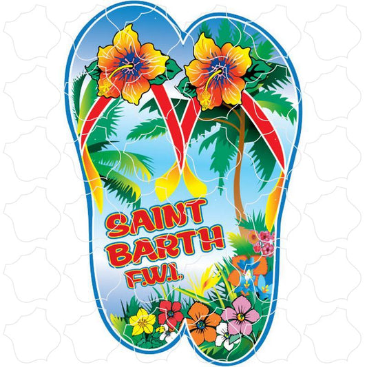 St. Barth, FWI Flower Flip Flops