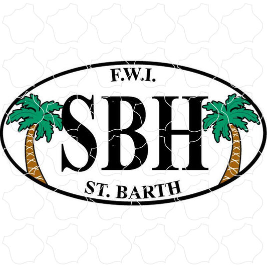 St. Barth, FWI Palm Tree Euro Oval