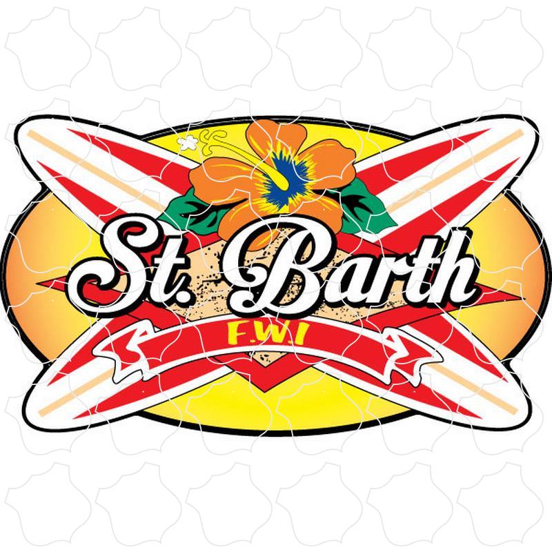 St. Barth, FWI Orange Crossing Long Boards